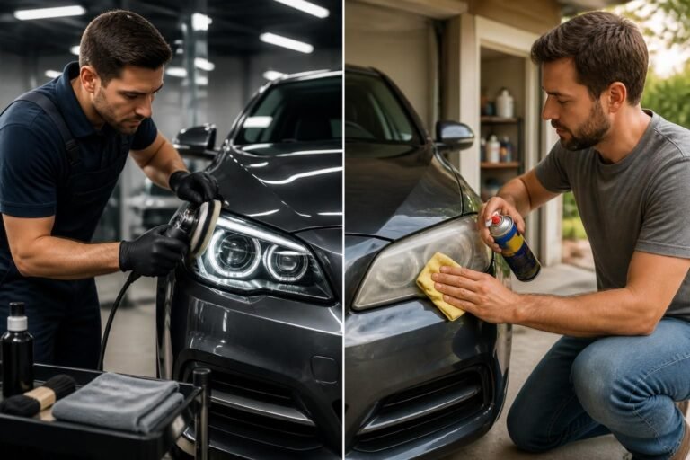 découvrez comment nettoyer efficacement les phares de votre voiture avec du wd40 grâce à notre guide comparant la méthode professionnelle et la méthode maison pour un éclairage optimal.